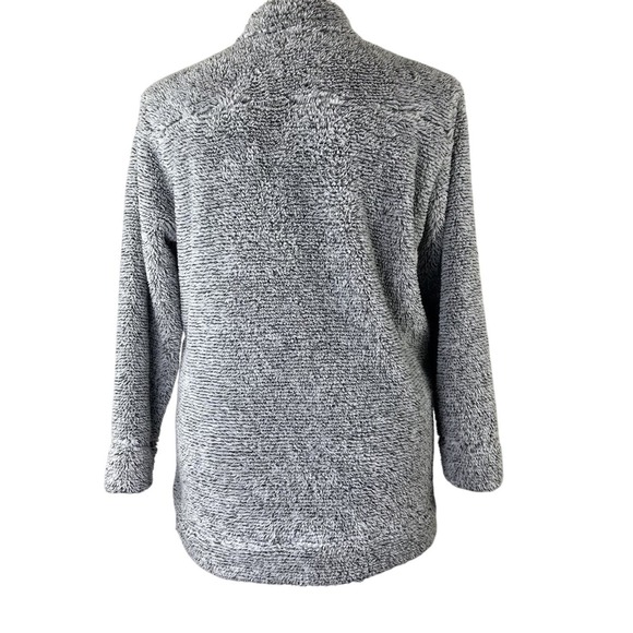 Soft Surroundings Luxe Faux Sherpa 1/4 Zip Pullover Gray Soft Pockets Women's L - Picture 7 of 11